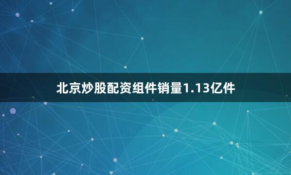 北京炒股配资组件销量1.13亿件